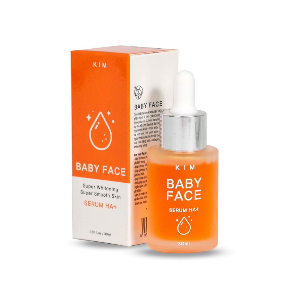 Serum KIM Baby Face HA+ - Hỗ trợ dưỡng trắng da mặt, sạch mụn, mờ nám, tàn nhang