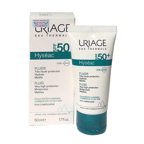 Uriage Hyséac Fluide SPF 50+ 50 ml – Kem chống nắng dành cho da dầu và mụn