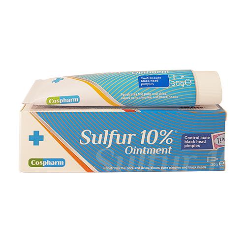 Cospharm Sulfur Ointment 10% - Kem hỗ trợ ngừa, trị mụn Sulfur 10%